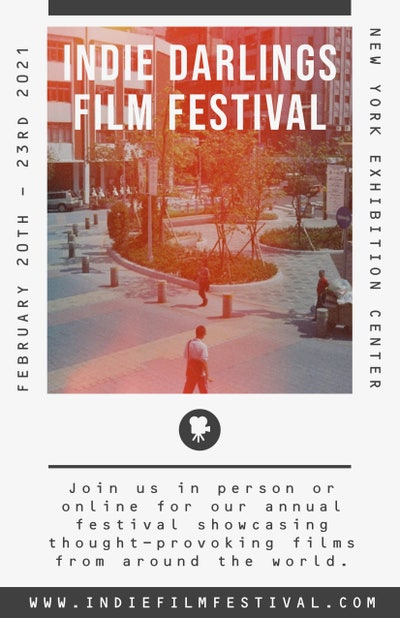 Warm Black and White Indie Film Festival Poster