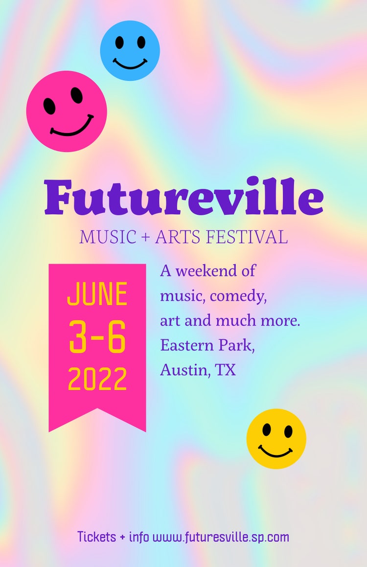 Multicolour Futureville Music + Arts Festival Poster