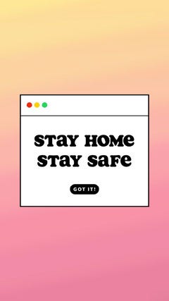 pink and yellow stay home instagram story