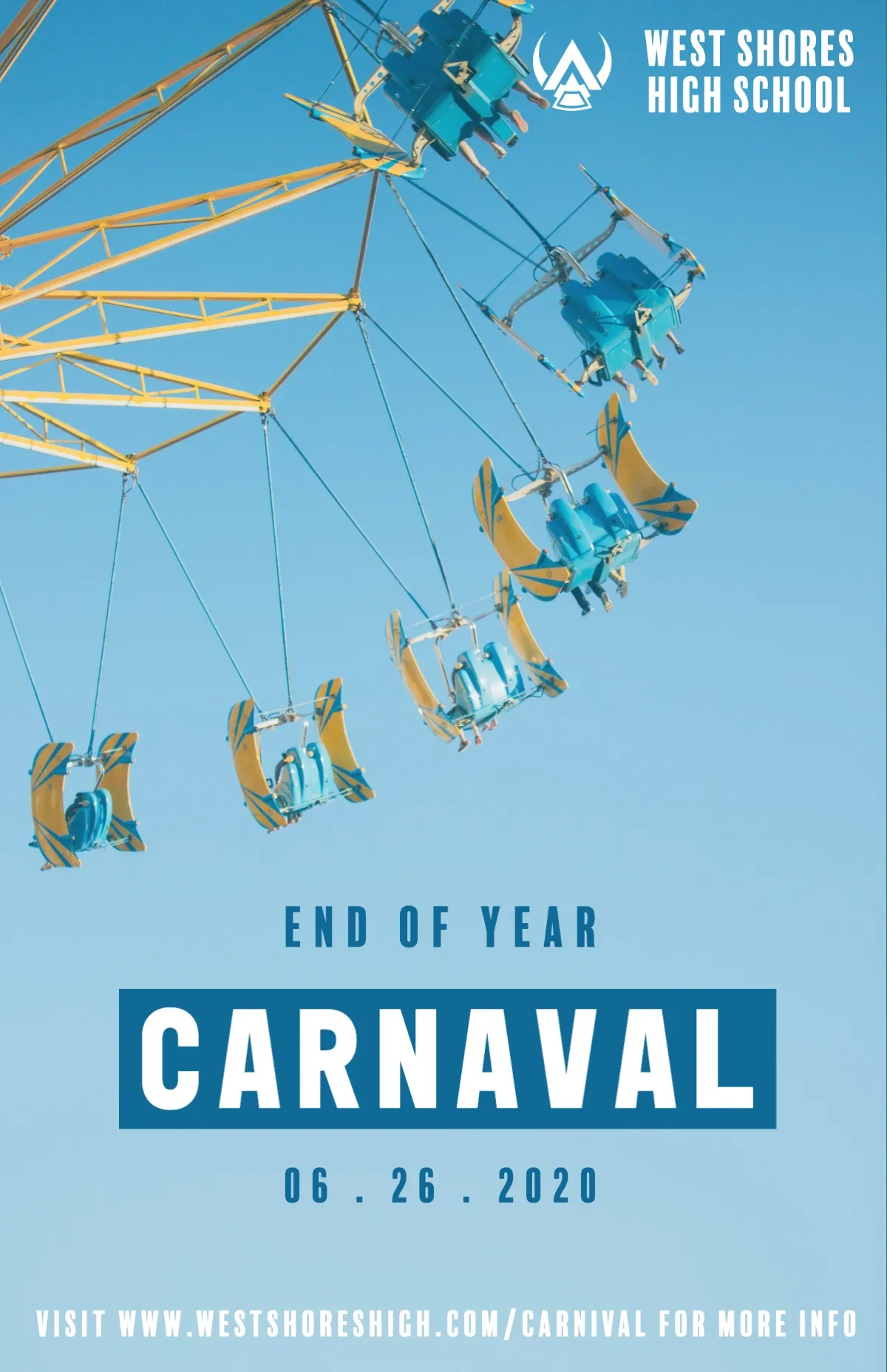 Blue and White School Carnival Poster