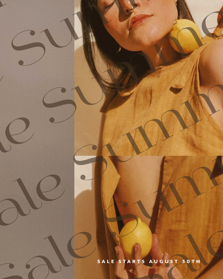 Yellow and Grey Summer Sale Instagram Portrait 