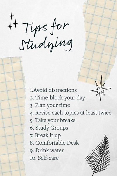 White and Black Paper Scraps Tips for Studying Pinterest Post