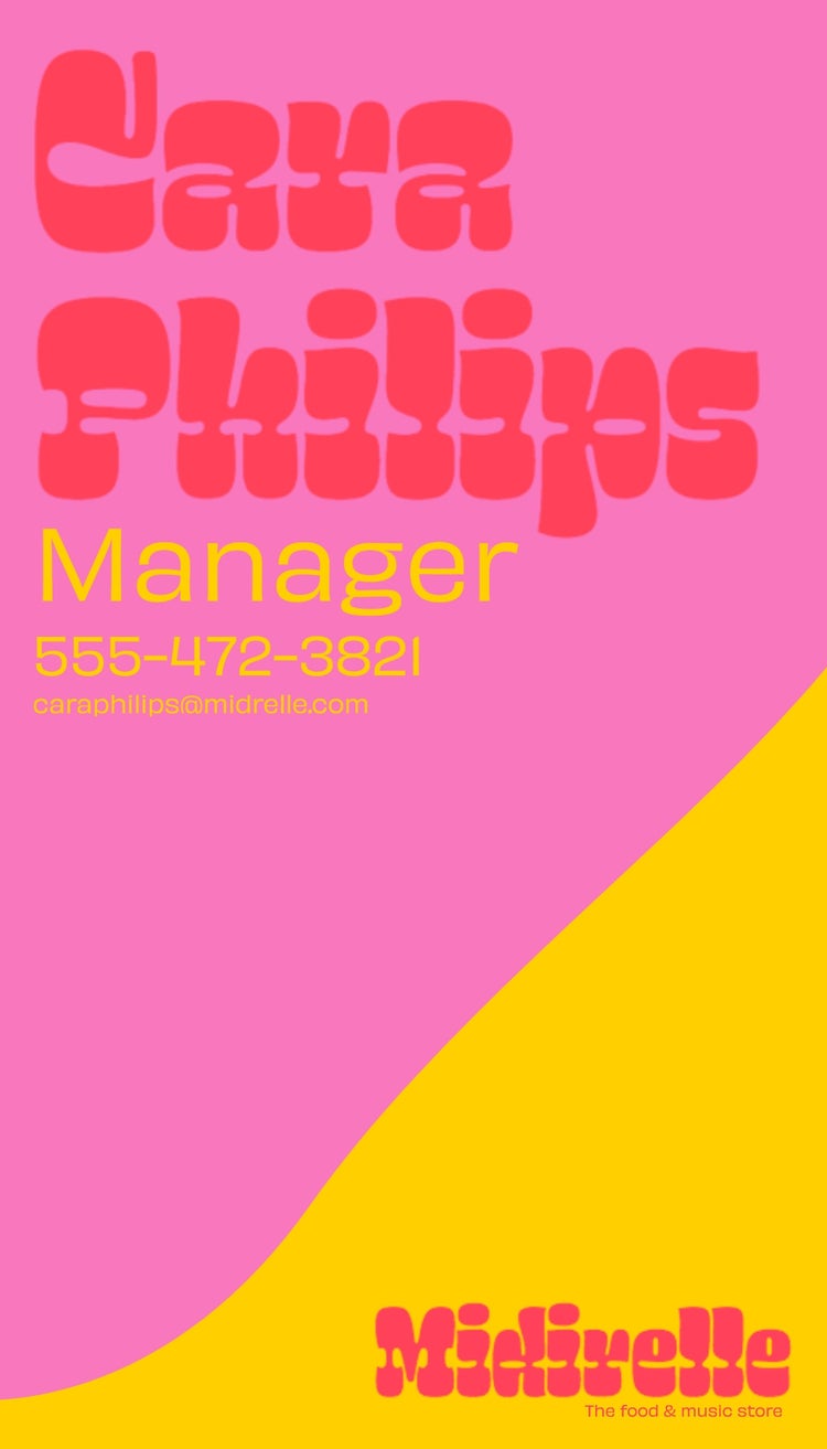 Pink & Yellow Business Card