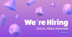 Purple pink white were hiring online ad Linkedin