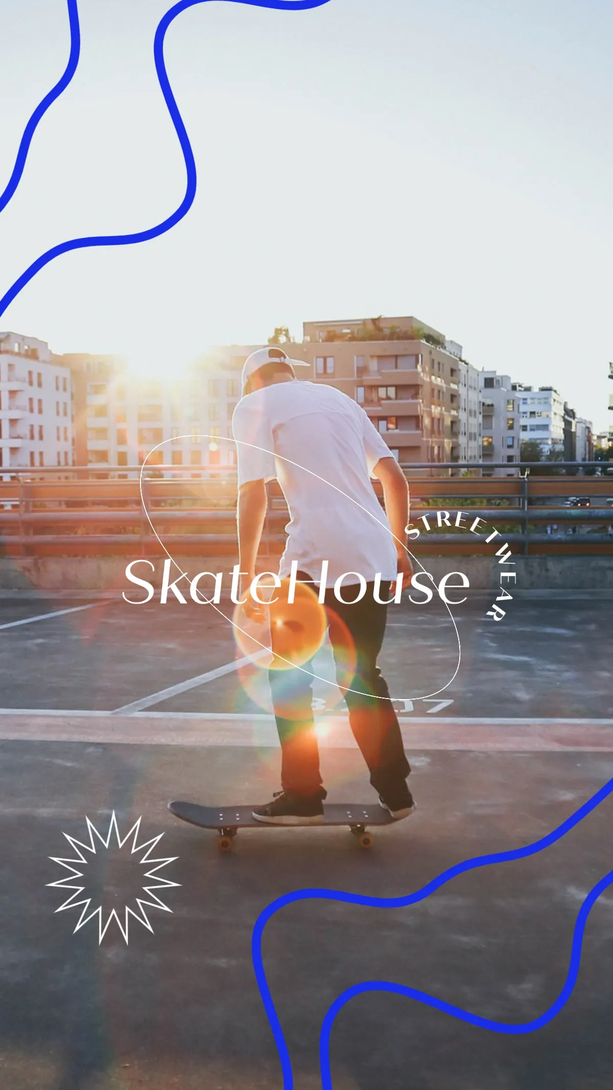 White and Blue Skate House Streetwear Brand Instagram Story