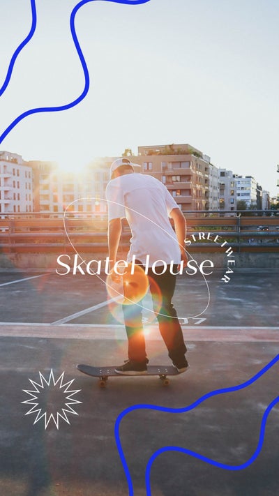 White and Blue Skate House Streetwear Brand Instagram Story