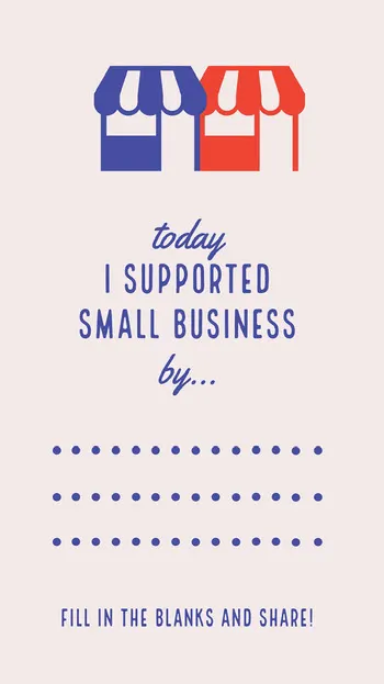 Blue and Red Illustrated Support Small Business Interactive Instagram Story COVID-19