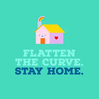 Turquoise Illustrated Stay Home Coronavirus Instagram Square COVID-19