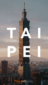 Cold Toned Skyscraper Taipei Travel Ad Instagram Story Top Templates of 2019