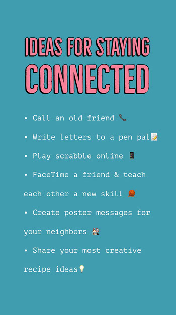 Pink and Teal Staying Connected Instagram Story COVID-19