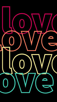 Black Background and Colorful Neon Love Text Instagram Story Top Templates of 2019