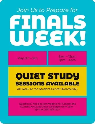 Join us to prepare for Final Week!