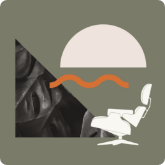 Sunset with green background