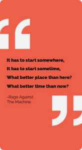 It has to start somewhere