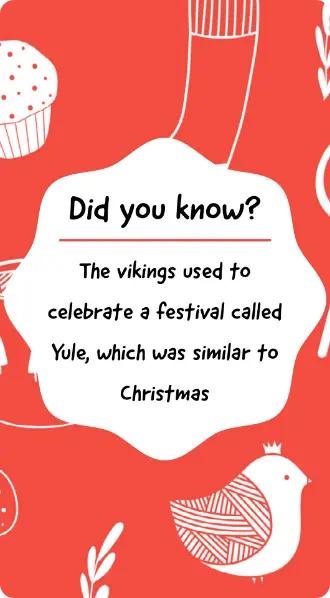 Did you know - the vikings used to celebrate a festival called Yule, which was similar to Christmas