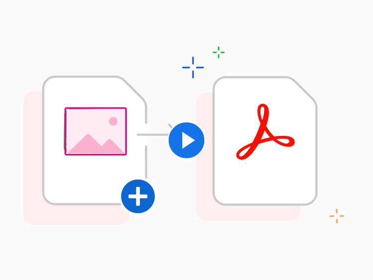 A JPG file being converted to a PDF