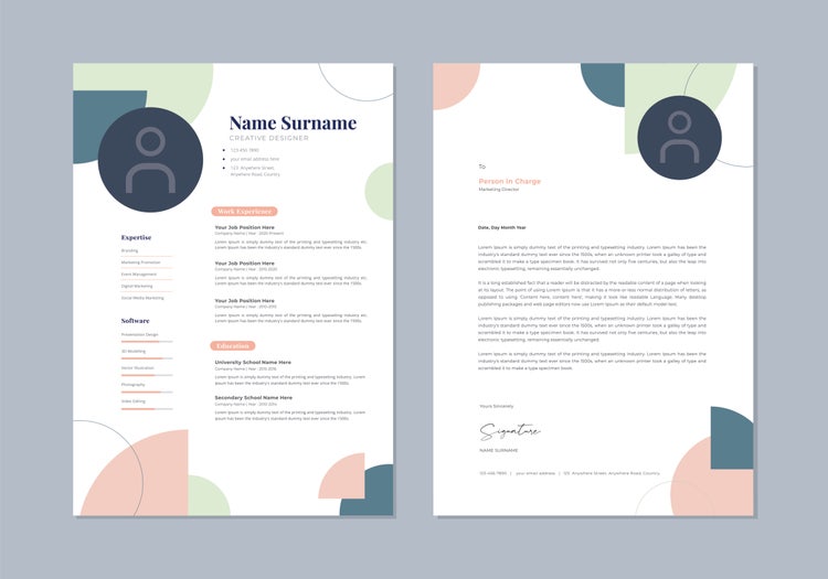 La mise en page d'une lettre de motivation assortie à celle du CV.