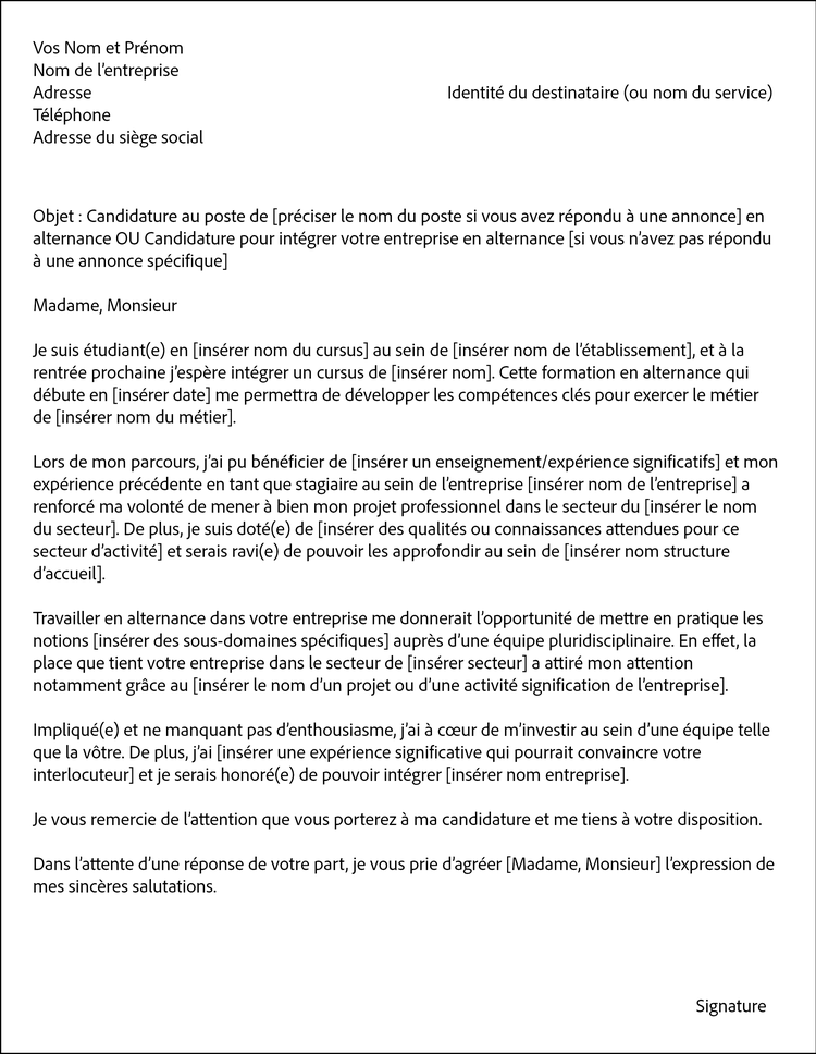 Lettre De Motivation Alternance Exemple Et Conseils Adobe Lettre De Motivation Alternance Exemple Et Conseils Adobe