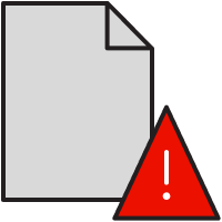 Triangle rouge d’avertissement et page vierge qui montrent comment limiter les erreurs en extrayant le contenu d’un PDF dans un fichier TXT