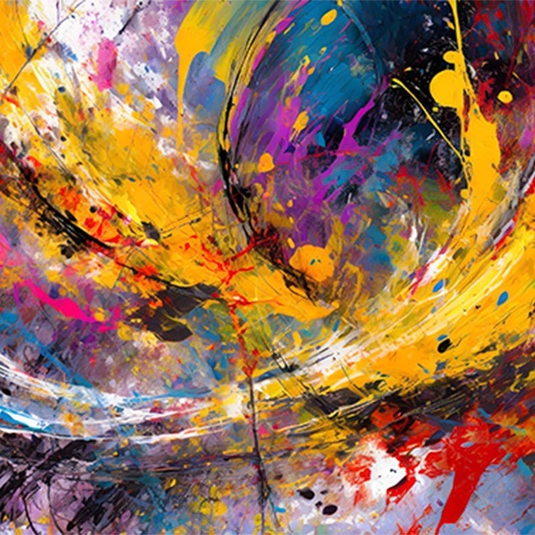 Art abstrait avec éclaboussures de peinture généré par l’IA à l’aide d’Adobe&nbsp;Firefly