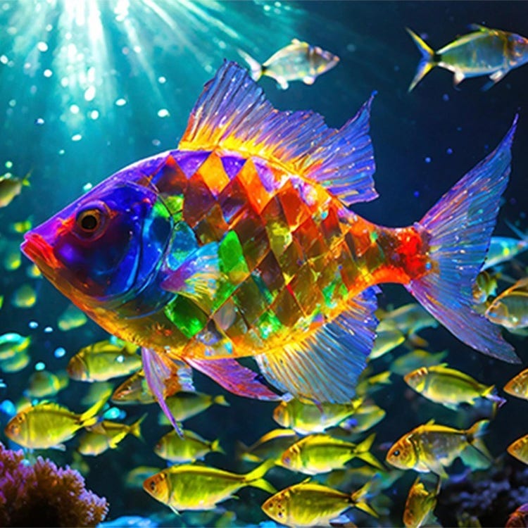 Création d’un poisson arc-en-ciel généré par l’IA à l’aide d’Adobe&nbsp;Firefly