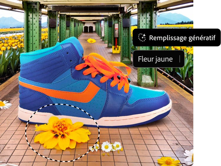 Fonctionnalité Remplissage génératif avec l’IA dans Photoshop