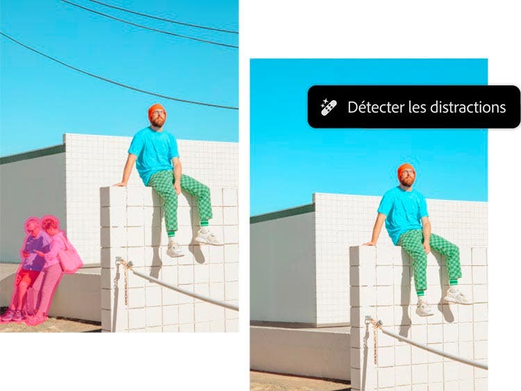 Fonctionnalité Suppression des éléments indésirables avec l’IA dans Photoshop