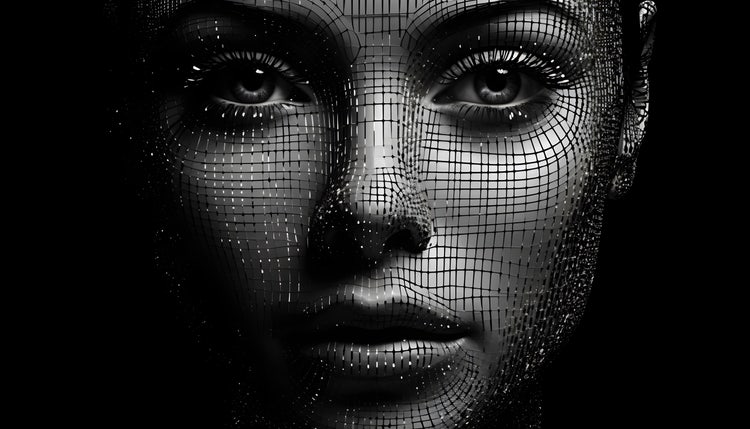 Portrait de femme en art ascii