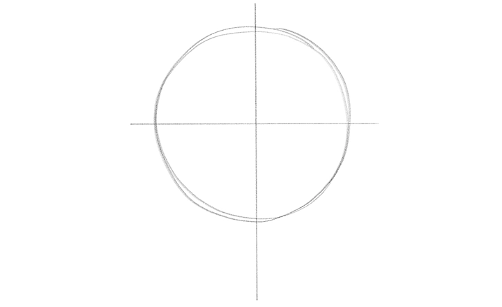 Cercle avec les lignes directrices du visage au centre