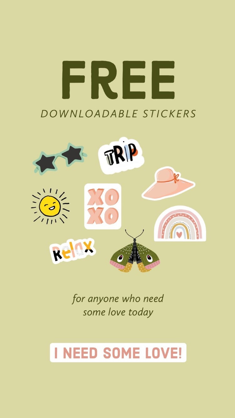 Green Free Downloadable Stickers Instagram Story
