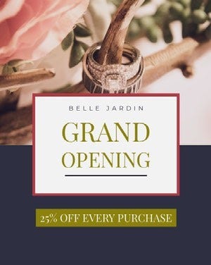 Navy Blue and White Grand Opening Promo Grand Opening Flyer