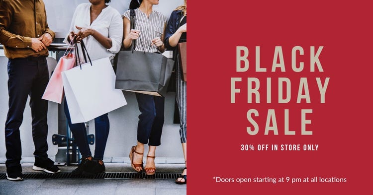 Red and Light Toned Black Friday Sale Facebook Post