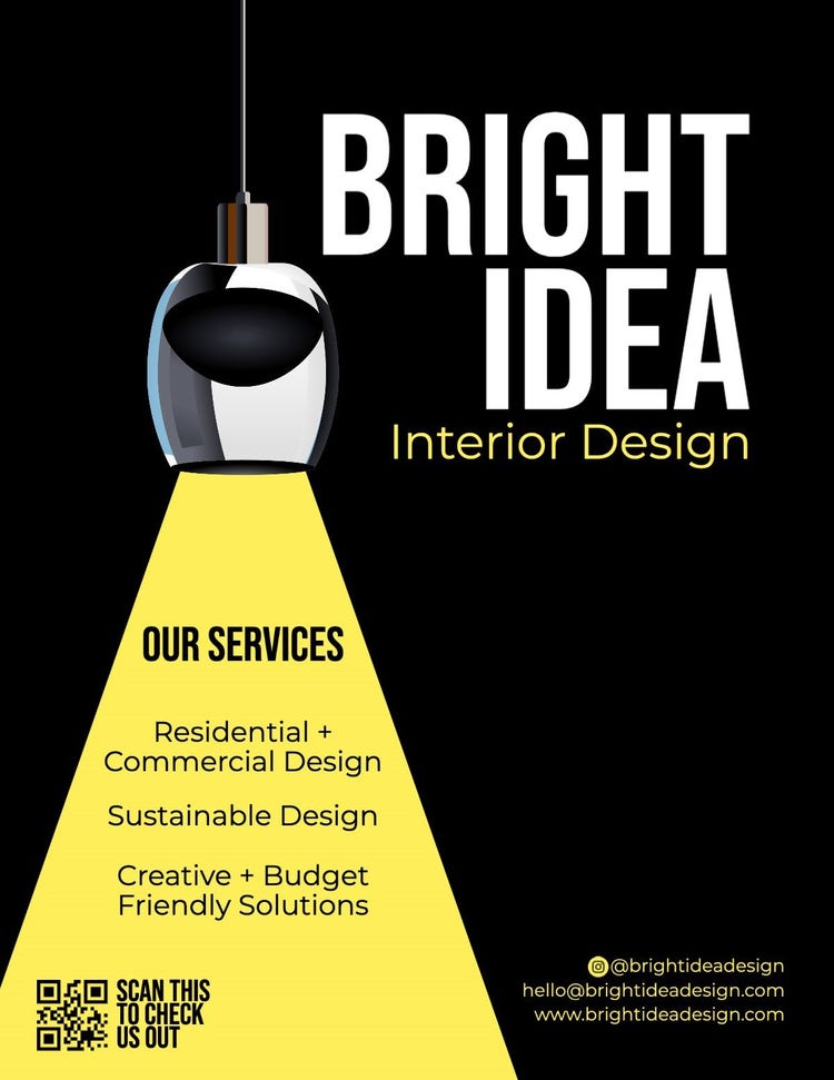 Black and Yellow Interior Design Flyer