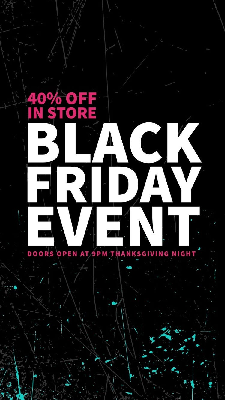Pink and Black with Large Font Black Friday Sale Instagram Story