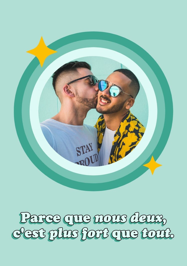 Green Round Retro Valentine's Day Card