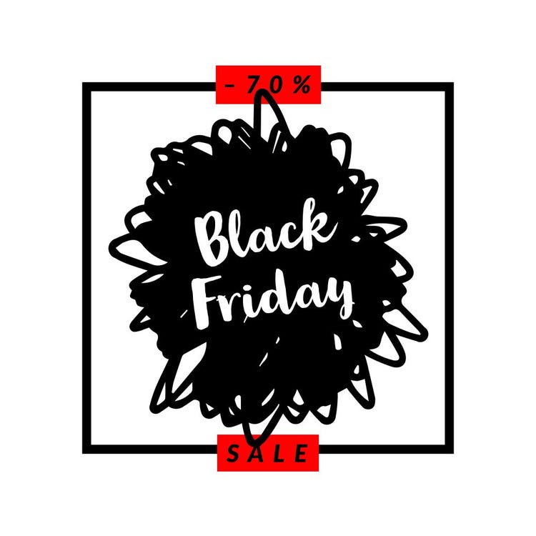 Red and Black Black Friday Sale Square Instagram Ad Graphic
