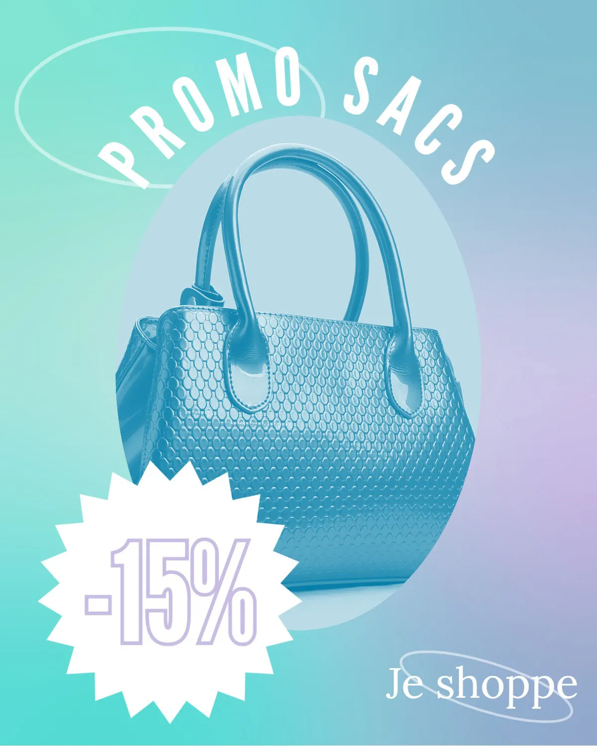 Blue Purple Gradient Hand Bag Promo Instagram Feed Ad