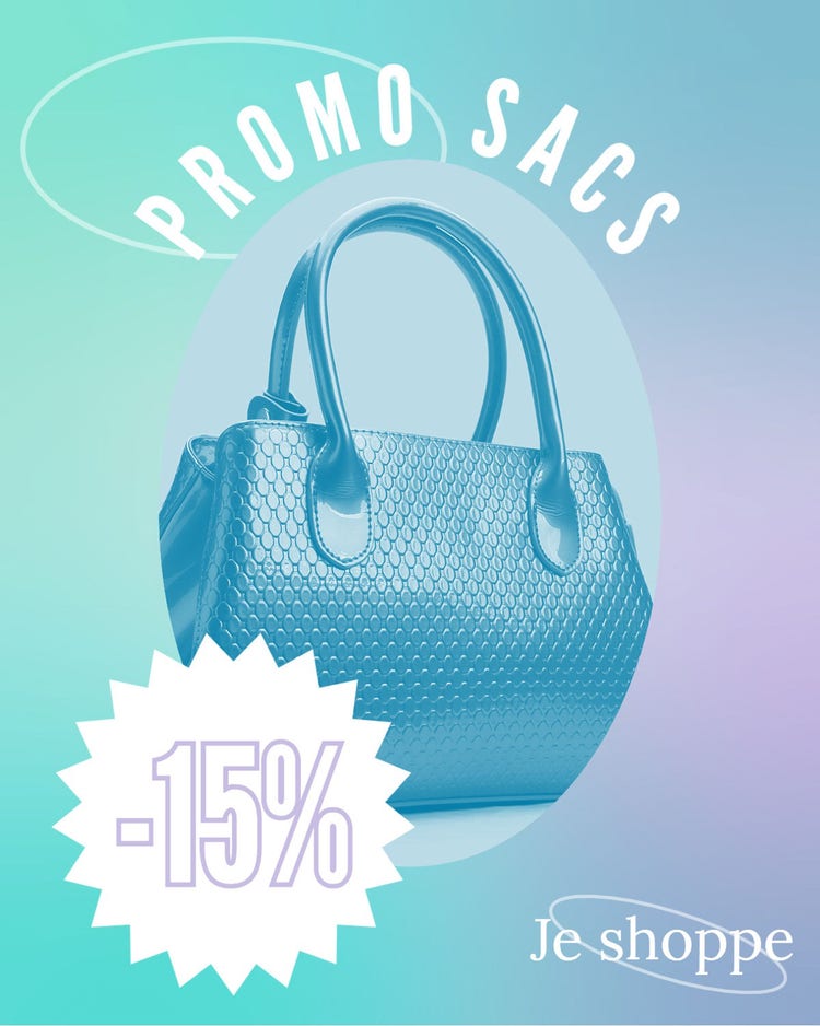 Blue Purple Gradient Hand Bag Promo Instagram Feed Ad