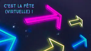 neon virtual party zoom background  Arrière-plans Zoom