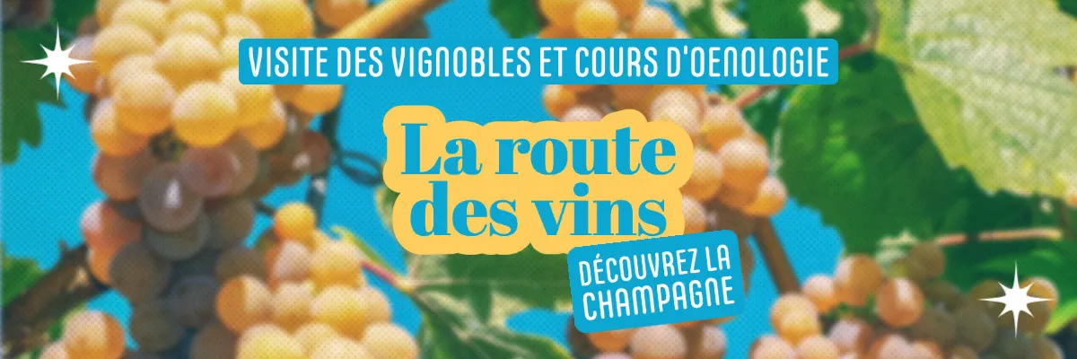 Blue and yellow grapevines Ad banner
