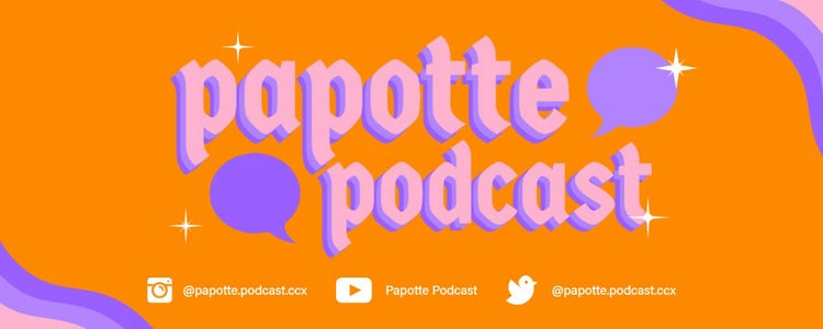Orange Purple Funky Gothic Font Podcast Twitch Banner
