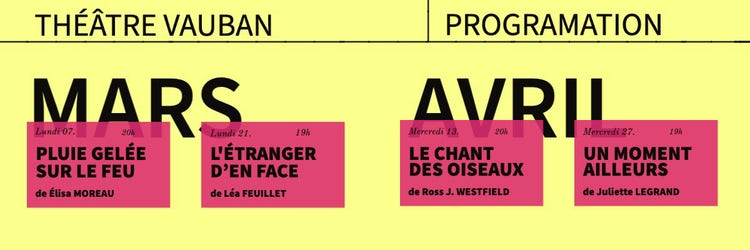 Flashy yellow pink Typography Theater program Banner