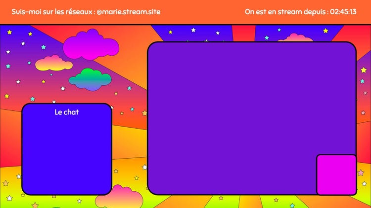 Colorful Background Twitch Video Player Overlay