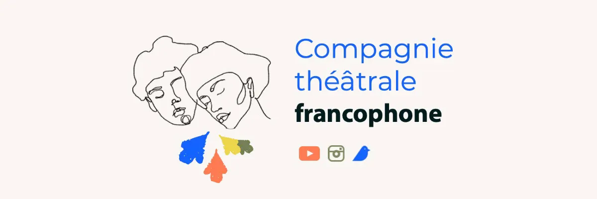 Beige and Blue Minimalist French Theater Company Twitter header
