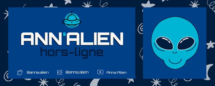 Blue Starry Night UFO Offline Twitch Banner