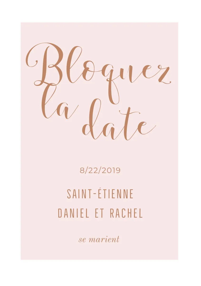 light pink save the date card