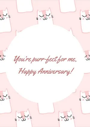 Pink and White Anniversary Card Anniversary Card