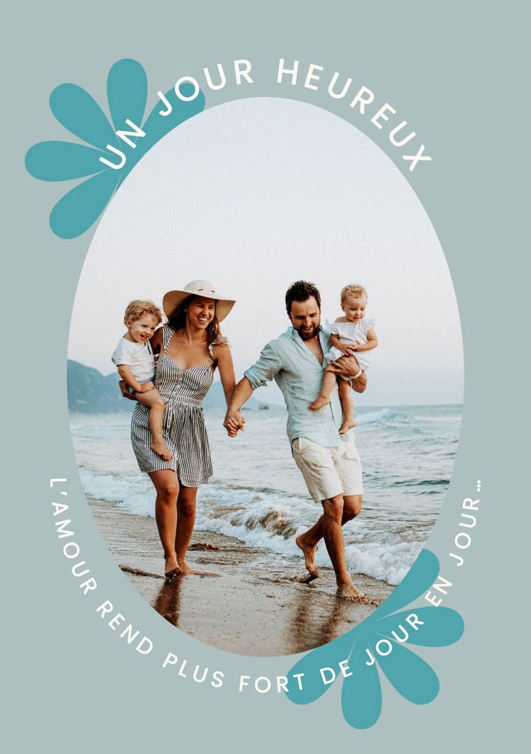 Blue Love Family Anniversary Card