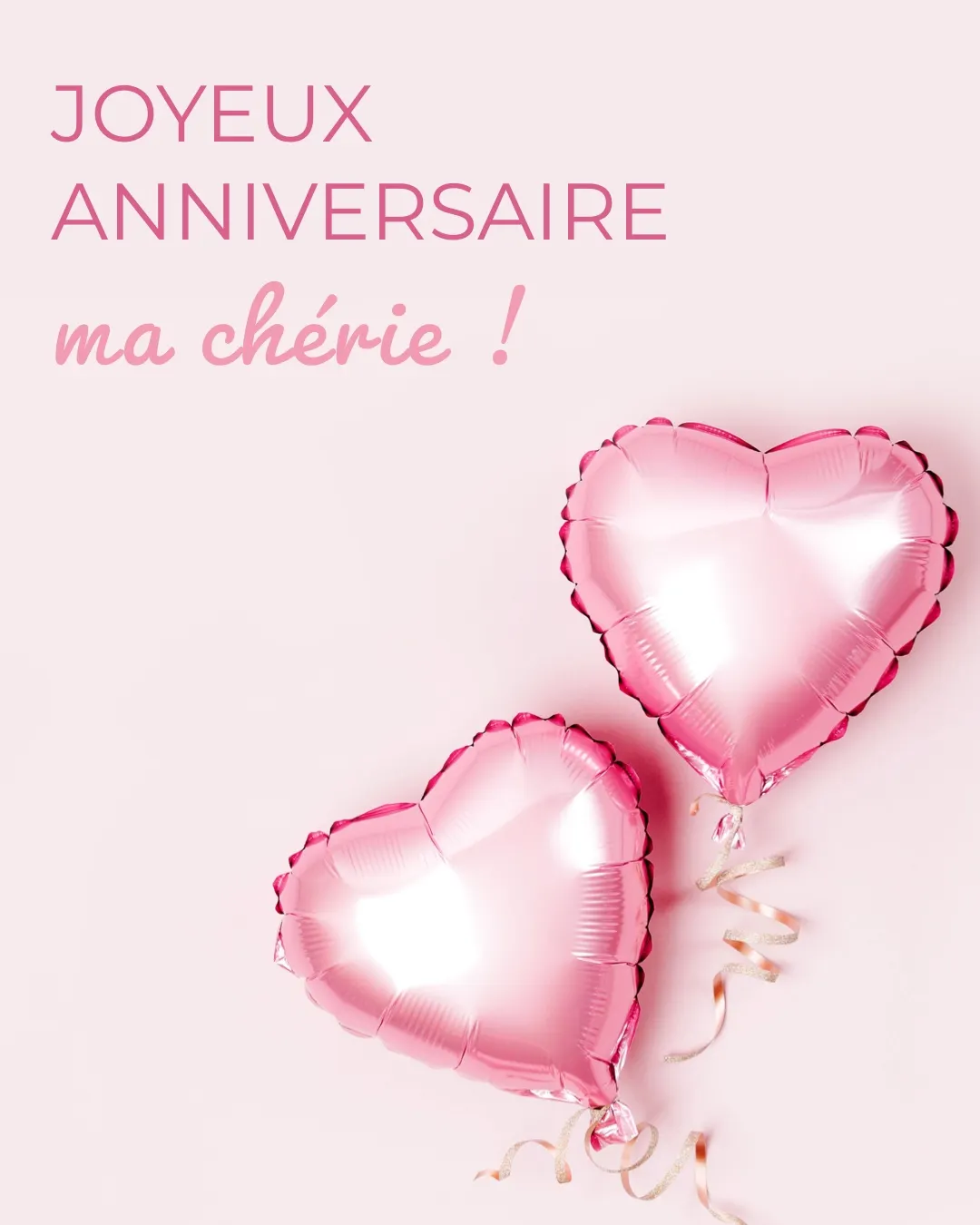 Light pink heart shaped balloons Happy Birthday Honey - card 