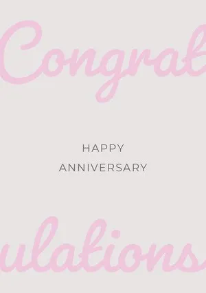 Pink Elegant Calligraphy Happy Marriage Anniversary Card Anniversary Card